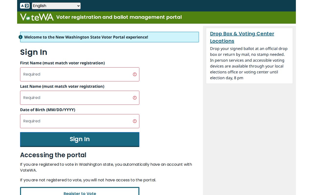 Wenatchee voter registration lookup through VoteWA